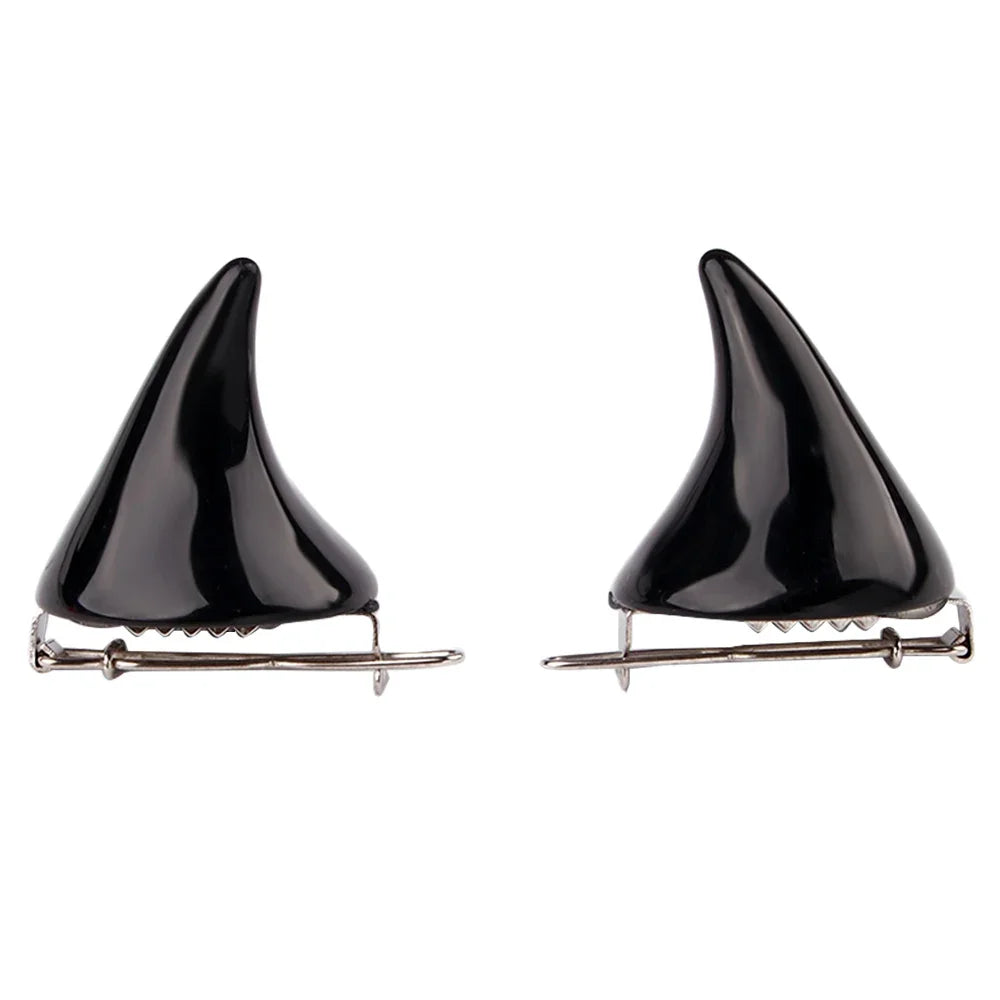 Halloween Hair Accessories Clip 1 Pair Small Demon OX Horn Hairpins Gothic Party Cosplay Costume Pin Hairpins Costume Horn Quick Pick Grocers