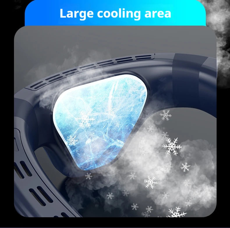 New Neck Air Conditioner Portable Neck Fan Rechargeable Semiconductor Cooling Bladeless Fan Outdoor Personal Fan Wearable Cooler Quick Pick Grocers