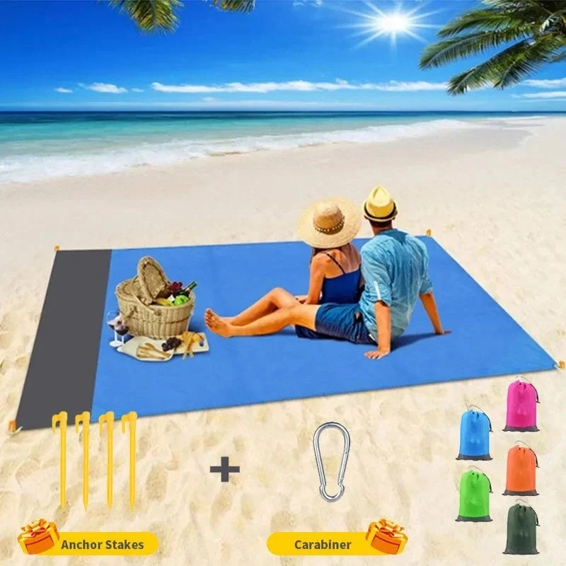 Waterproof Pocket Beach Mat Folding Beach Blanket Camping Mat Lightweight Lightweight Mat Outdoor Picnic Mat Econic Blanks