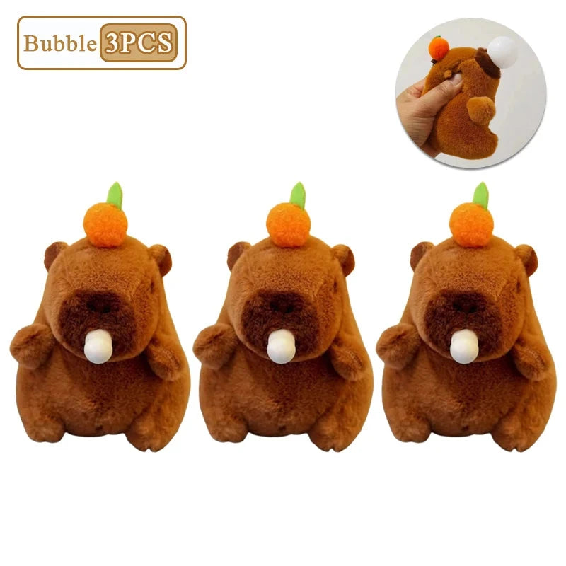 1-20PCS Plush Persimmon Wagging Tail Capybara Key Pendant Cute Plush Keychain Plush Doll Toy Schoolbag Pendant Gift Pendant Econic Blanks