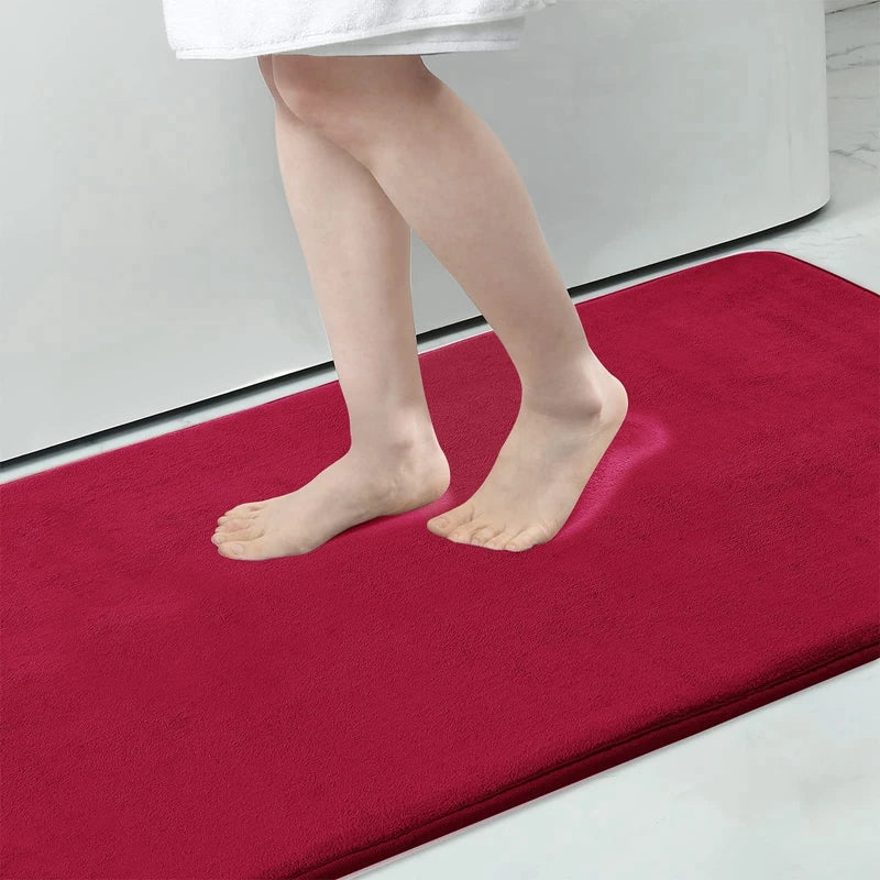 Homaxy Super Absorbent Bath Mat Memory Foam Carpet Non-Slip Toilet Bathroom Rug Soft Living Room Bedroom Shower Decor Foot Rug Quick Pick Grocers