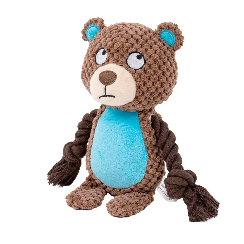 Stuffed Raw Small Joint Dog Plush Chew Toy Indestructible Bite Resistant Sound Puppy Squeaker Dogs Rattle For Pet Toys Supplies Quick Pick Grocers