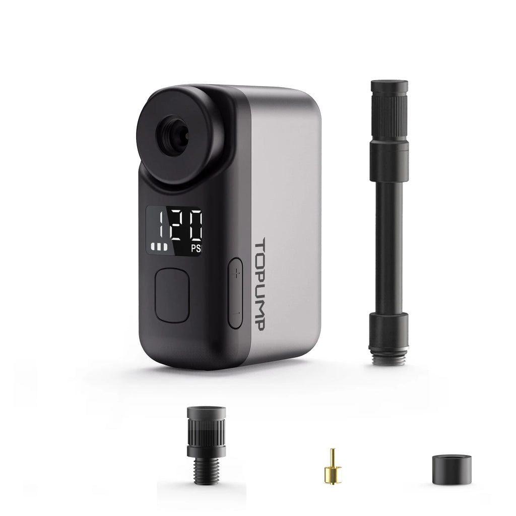 TOPUMP TB2 PRO Mini Portable Electric Pump for Bike Cordless Tire Inflator 120PSI Max 450mAh Battery with Screen Fast Charging Quick Pick Grocers