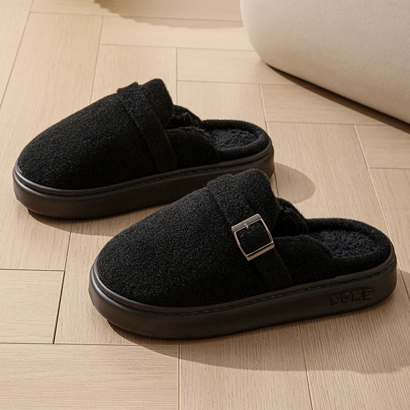 Winter Women's Slippers Home Plush Luxury Designer Woman Shoes Indoor Fluffy Fashion Platform Fuzzy Fur Slides Elegant Flat Soft Purest Peak