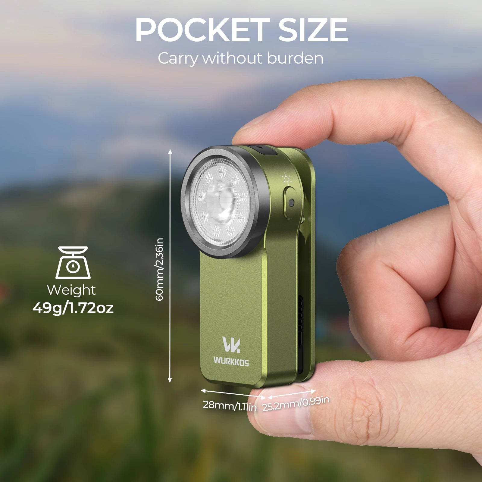 Wurkkos HD03 680LM Mini Clip Light USB C Rechargeable Pocket Flashlight Spotlight/Floodlight Portable EDC RGB Torch with Magnet