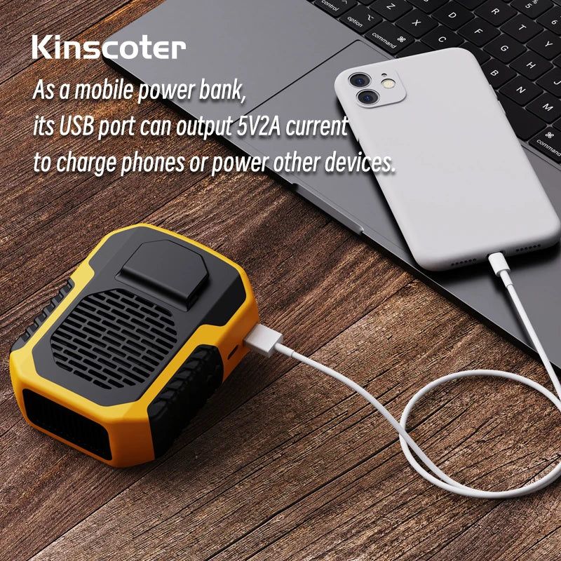Kinscoter 6000mAh Hanging Neck/Waist Fan USB Mini Portable Rechargeable Fan For Outdoor Camping Hiking Climbing Running Sports Quick Pick Grocers
