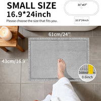 Waffle Bathroom Rugs Soft Non Slip Machine Washable Super Absorbent Bath Mats with Tassels for Bathroom Floor Tub Beside Decor Quick Pick Grocers