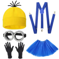 Cartoon Cosplay Fantasy Costume Disguise for Adult Kids Yellow Beanie Stretchy Gloves Steampunk Goggles Halloween Party Costume Quick Pick Grocers