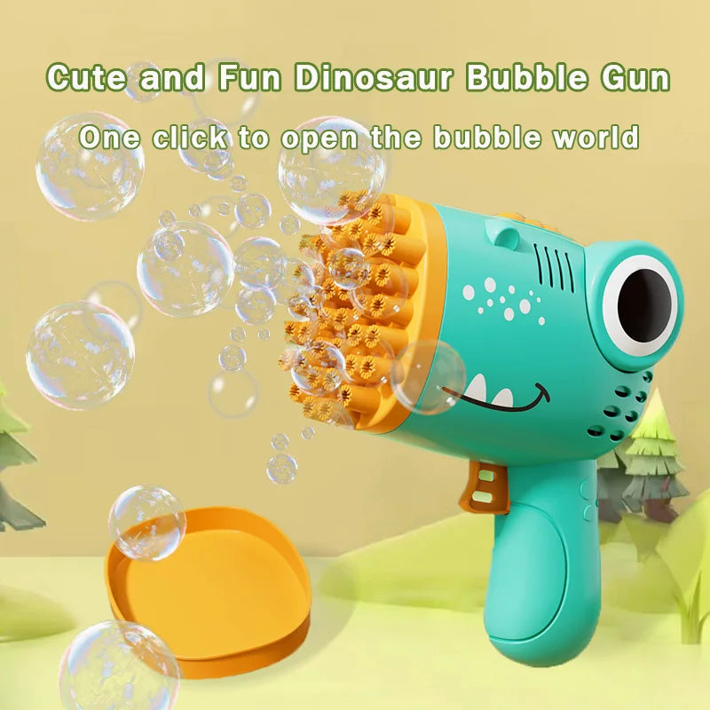 40 Hole Dinosaur Bubble Handheld Bubble Machine, Electric Bubble Gun Outdoor Wedding Party Toy(without Bubble Water) Quick Pick Grocers
