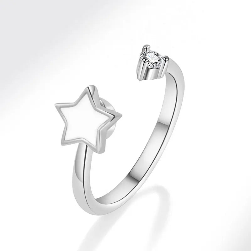 VENTFILLE 925 Sterling Silver Sunflower Diamond Zircon Rotatable Ring For Women Gift Relieve Stress Ring Jewelry Wholesale Quick Pick Grocers