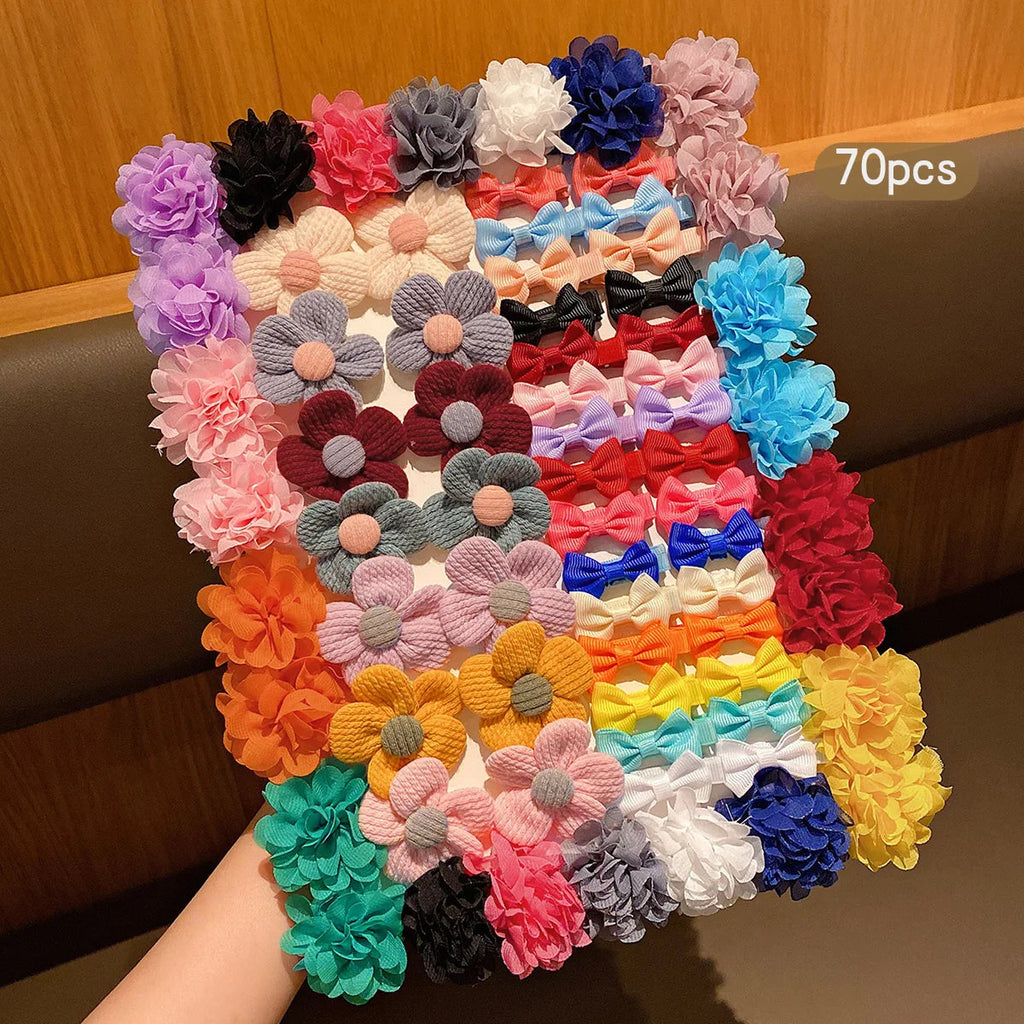 30 colored random bow fabric hair clips suitable for daily use as hair accessories Quick Pick Grocers