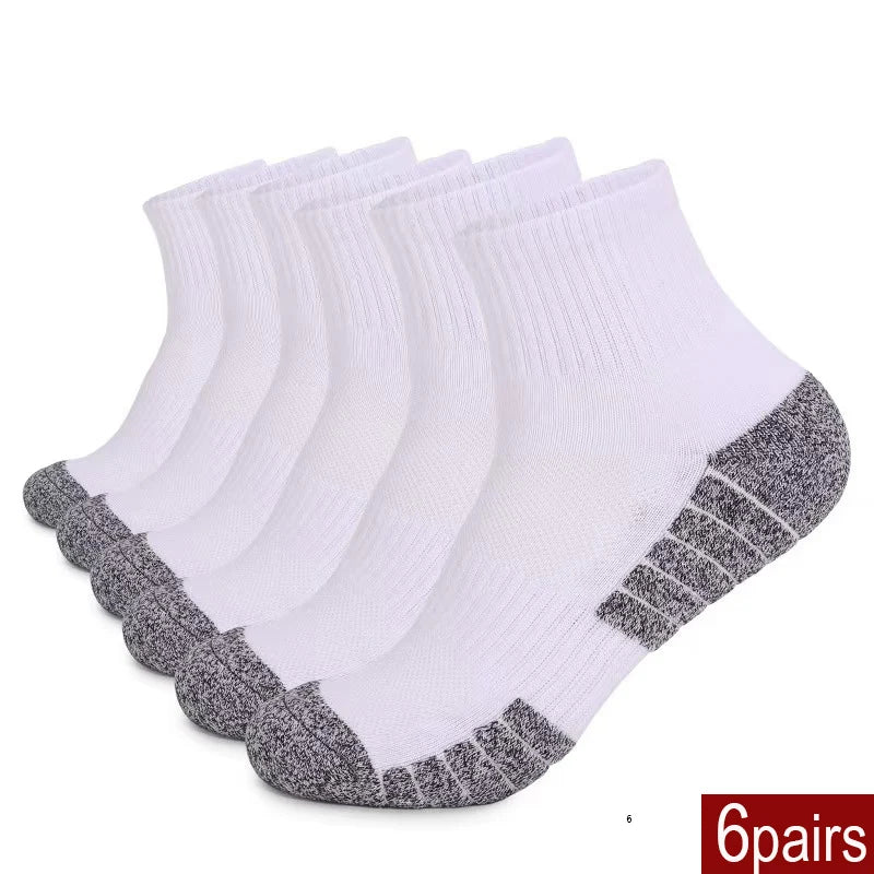 6 pairs Outdoor sports socks Thickened towel bottomed hiking socks Sweat-absorbing short tube sports running socks Men Socks Quick Pick Grocers