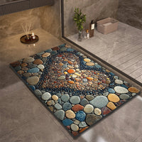 Stone Design Diatomite Bath Mat Bathroom Non-slip Shower Foot Mats Absorbent Quick Dry Toilet Rugs Carpet Doormat Washable Quick Pick Grocers