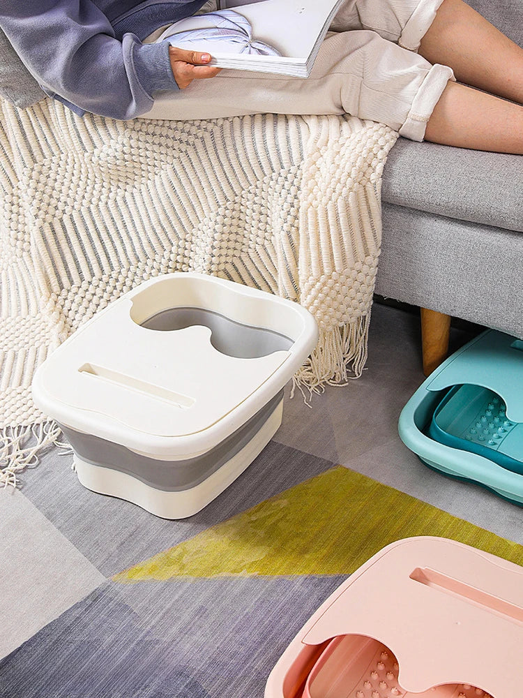 Foldable Footbath Massage Bucket Soaking Bucket Folding Basin Spa Foot Bath Bucket Household Sauna Bathtub Pedicure Bath Bathtub Quick Pick Grocers