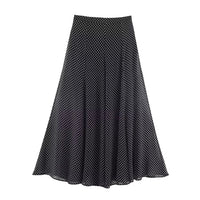 Polka Dot Printed Midi Skirts Two Piece Sets for Women 2025 Summer Chic Bow Tied Blouse Top Suits Woman 2 Piece Outfits Quick Pick Grocers