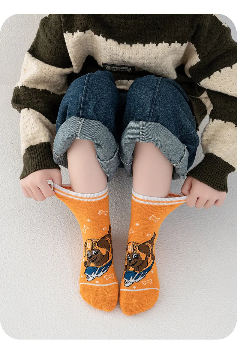5 Pairs Paw Patrol Kids Socks Cotton Boys Cute Cartoon Socks for Children Baby Casual Socks Spring and Summer Boys Socks Quick Pick Grocers