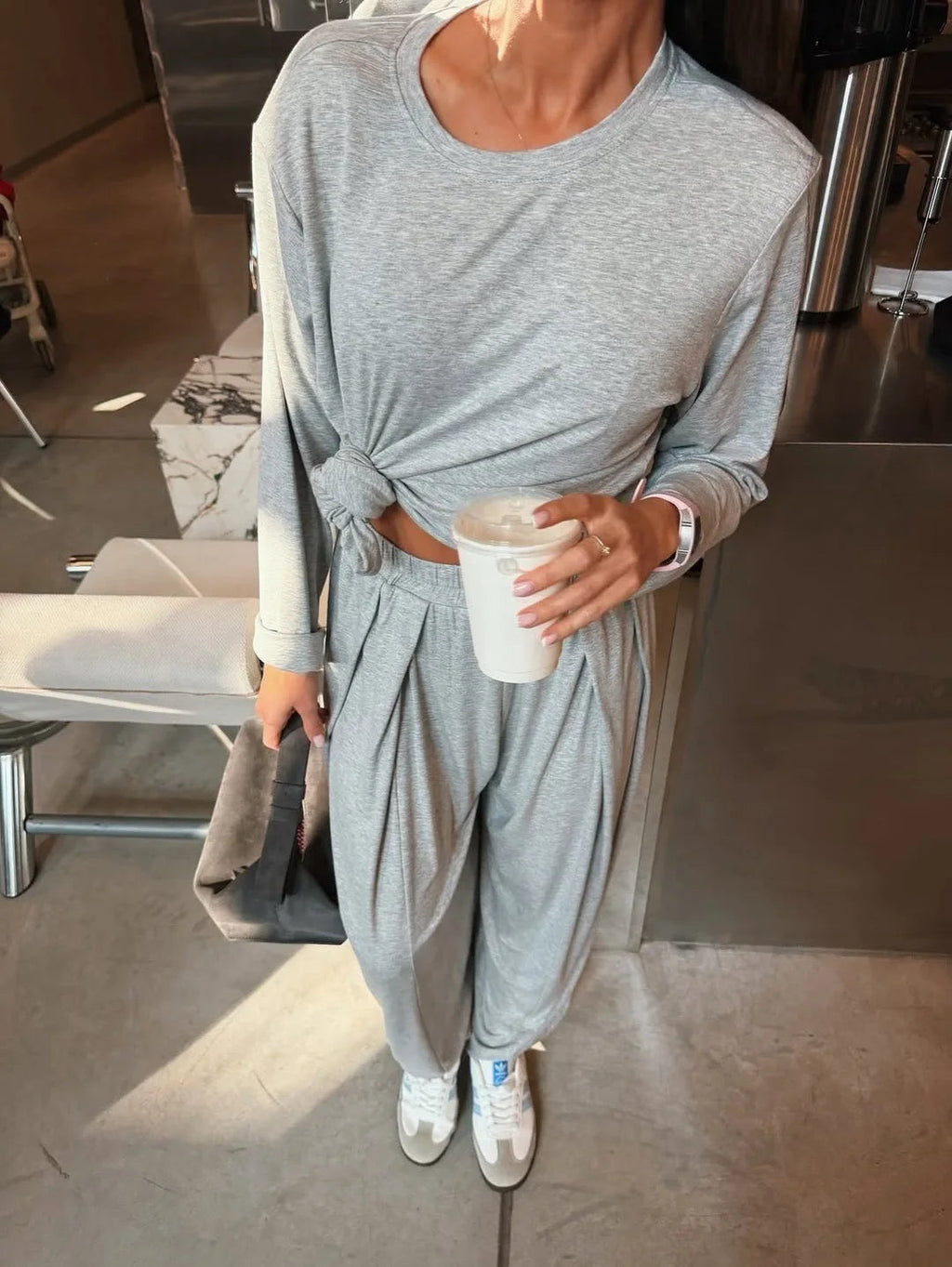 Hirsionsan Modal Soft Loose Sets Women 2026 Casual Two Pieces Long Sleeve T Shirts and High Waist Dresses Outfits Tracksuit Quick Pick Grocers