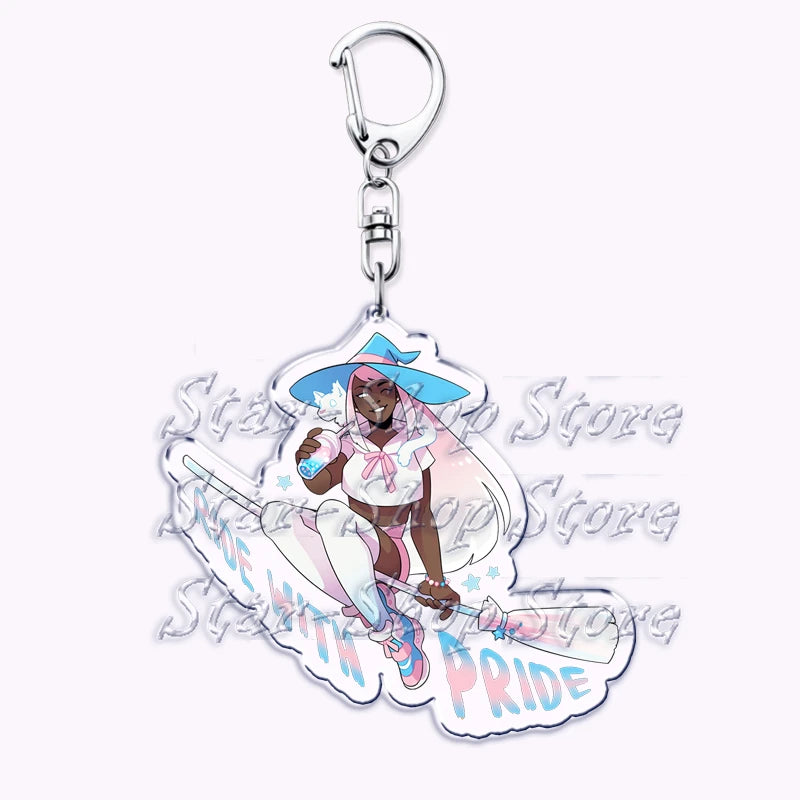 Cute Lgbt Halloween Keychain for Accessories Bag Gay Pride Lgbtq Spooky Ghost Lesbian Keyring Jewelry Rainbow Fans Friends Gifts Quick Pick Grocers