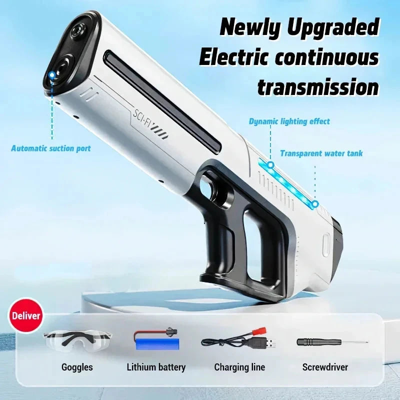 Electric Automatic Water Storage Gun Toys Portable Children Summer Beach Outdoor Fight Fantasy Spray Gun Toys Boy Kid Adult Game Econic Blanks