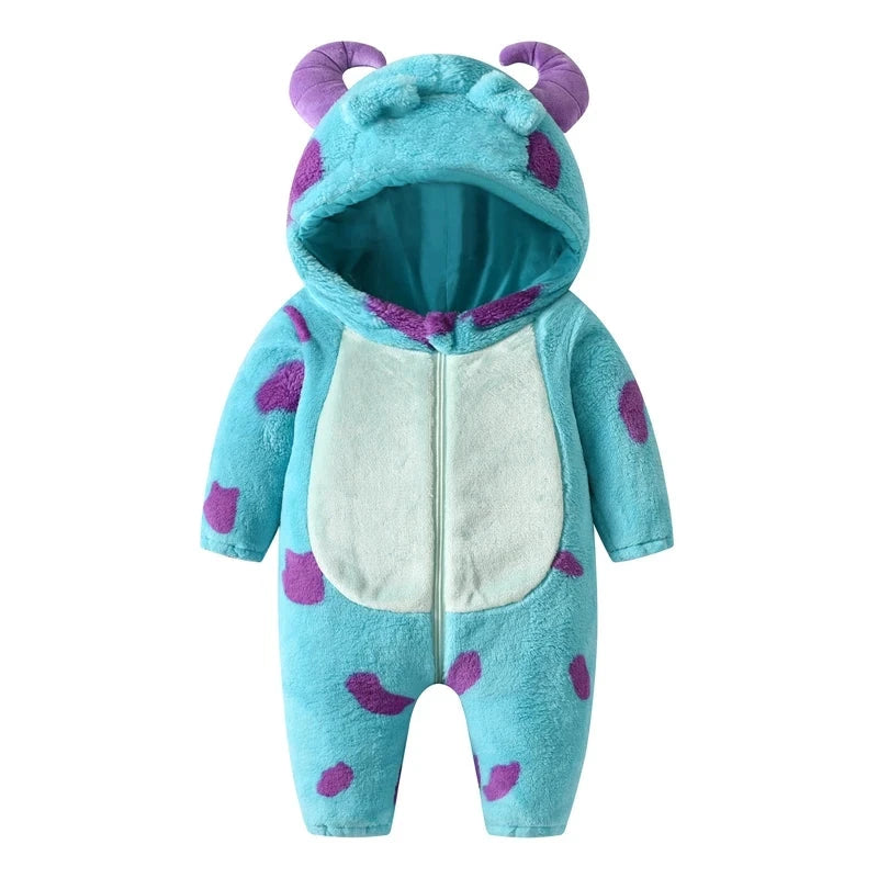2023-07-25 Lioraitiin 0-3Years Infant Baby Boy Girl Fleece Jumpsuit Horn Hooded Warm Thicken Winter Rompers Outwear Snowsuit Econic Blanks