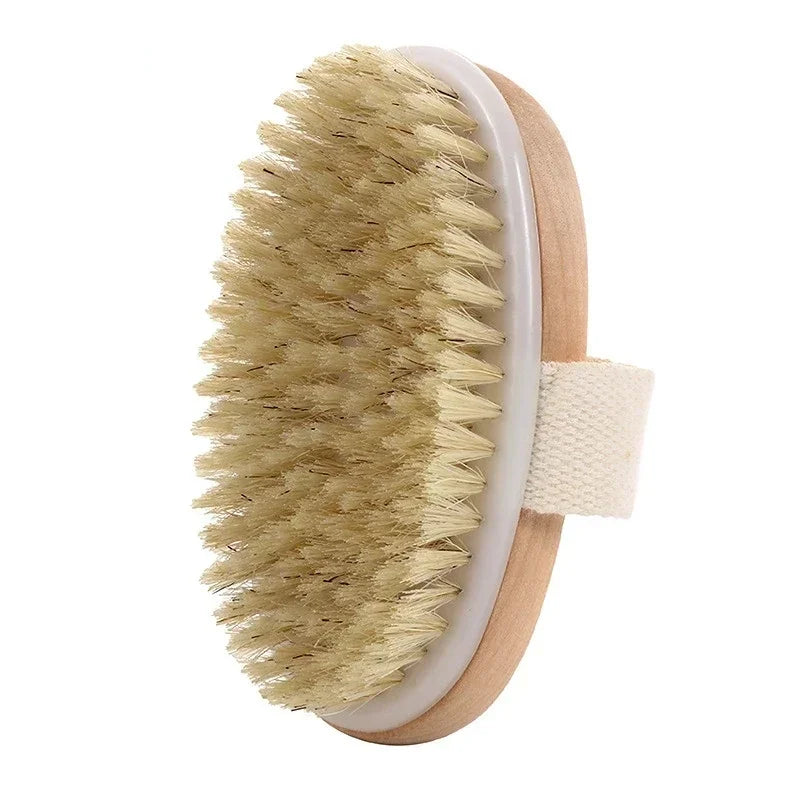 2 In 1 Dry Skin Body Massage Brush Natural Bristle Dead Skin Remover Anti Cellulite Exfoliates Blood Circulation Massage Tools Quick Pick Grocers
