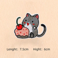 Cute Cartoon Cat patch Embroidery Patches on clothes Children's clothing Animal Interesting Embroidery Accessories Iron patch Quick Pick Grocers