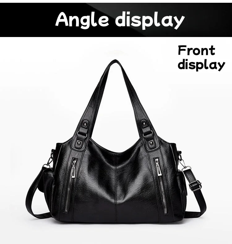 Pu shoulder bag fashionable temperament zipper opening design daily commuter handbag Quick Pick Grocers