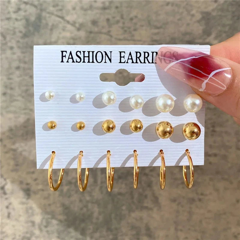 Modyle Gold Color Dangle Earrings Set Butterfly Acrylic Hollow Drop Earrings for Women Heart Hoop Earring Fashion Jewelry Gifts Econic Blanks