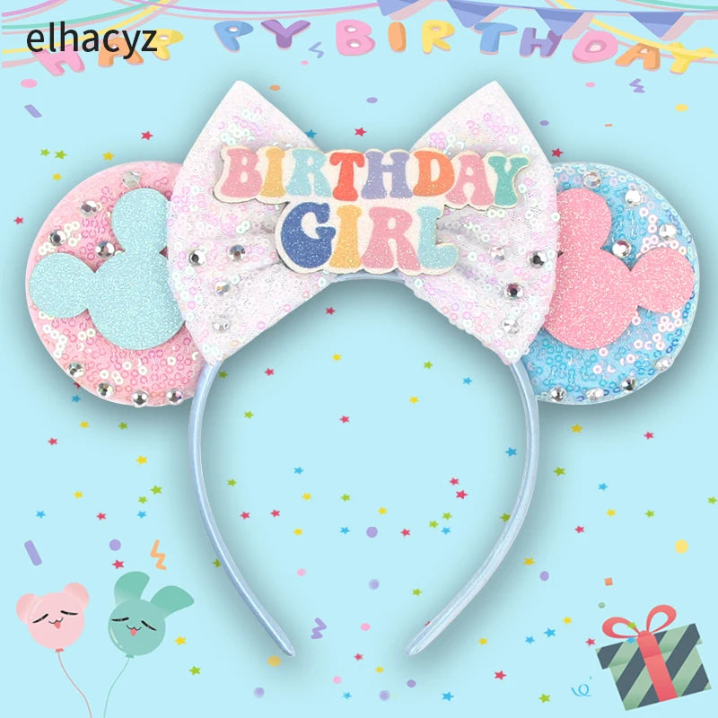 New Christmas Halloween Mouse Ears Headband Cartoon Sequin Bows Headband Birthday Party Princess Cosplay Costume For Women Adult Quick Pick Grocers