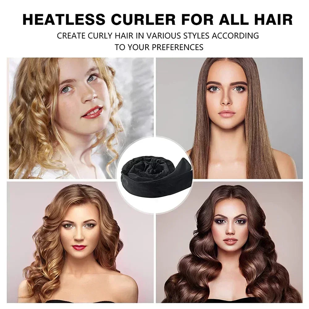 Heatless Curling Rod Headband No Heat Hair Curlers Ribbon Lazy Hair Rollers Silk Curls Sleeping Soft Headband Hair Styling Tools Quick Pick Grocers