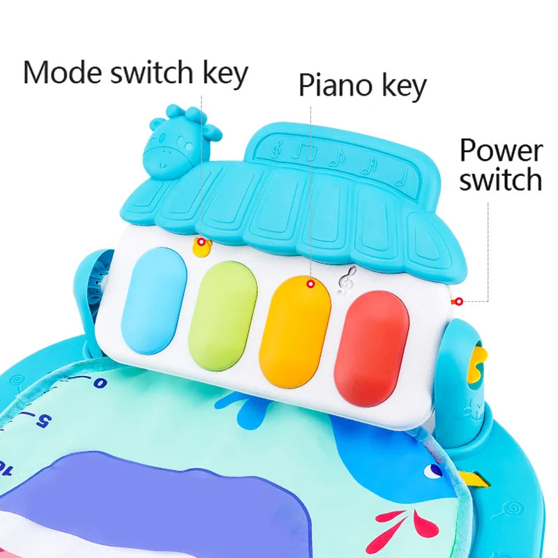Baby Fitness Stand Music Play Gym Activity Toys Newborn Piano Crawling Blanket Pedal Game Pad Early Education 0-36 Months Gifts Purest Peak