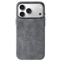Real talian Imported for Alcantara Magnetic Case for iPhone 17 Pro Max 17Pro with MagSafe Case Smart Button Protective Cover Quick Pick Grocers