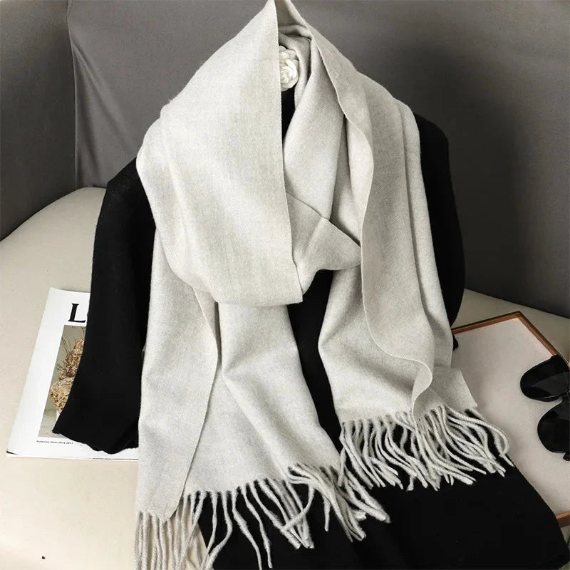 62Color Solid Women Winter Scarf Warm Thicken Cashmere Shawl Outdoor Fashion Luxury Tassels Pashmina Lady Wrap Windproof Scarves Econic Blanks