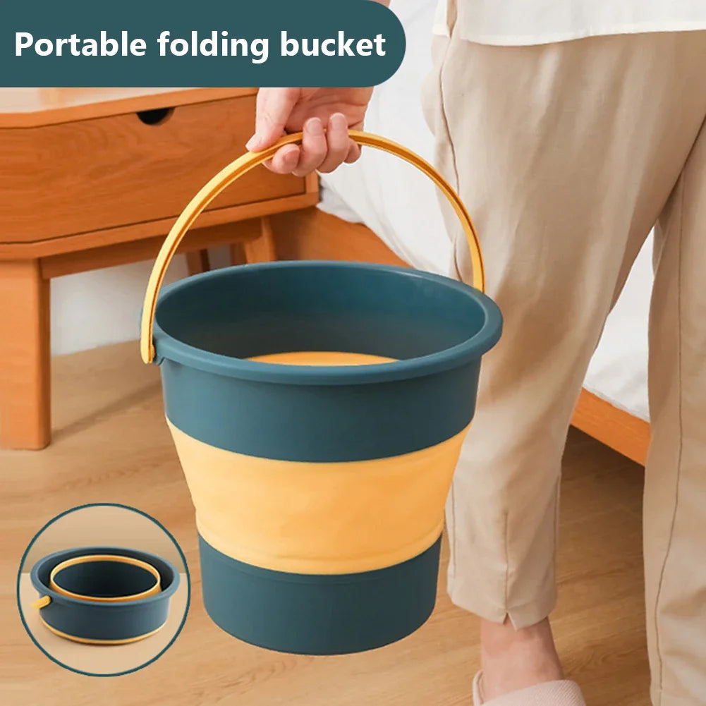 5/10/17L Portable Folding Bucket Multifunctional Thickened Silicone Bucket for Car Washing and Fishing Camping Folding Bucket Quick Pick Grocers
