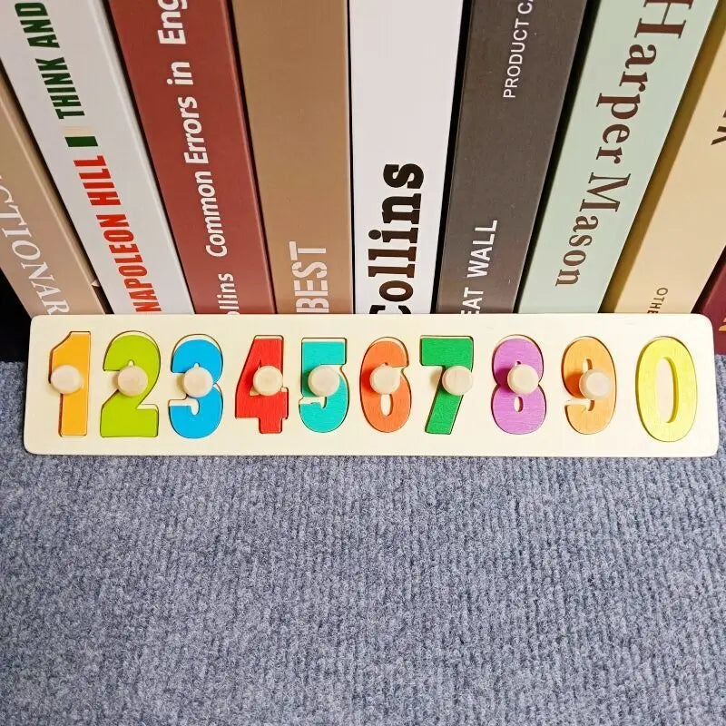 Baby Wooden Puzzles Montessori Toys 1 2 3 Years Toddler Toys Hand Grab Board Alphabet Number Cognition Learning Educational Toys Quick Pick Grocers