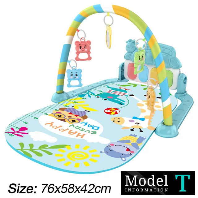 Baby Fitness Stand Music Play Gym Activity Toys Newborn Piano Crawling Blanket Pedal Game Pad Early Education 0-36 Months Gifts Purest Peak