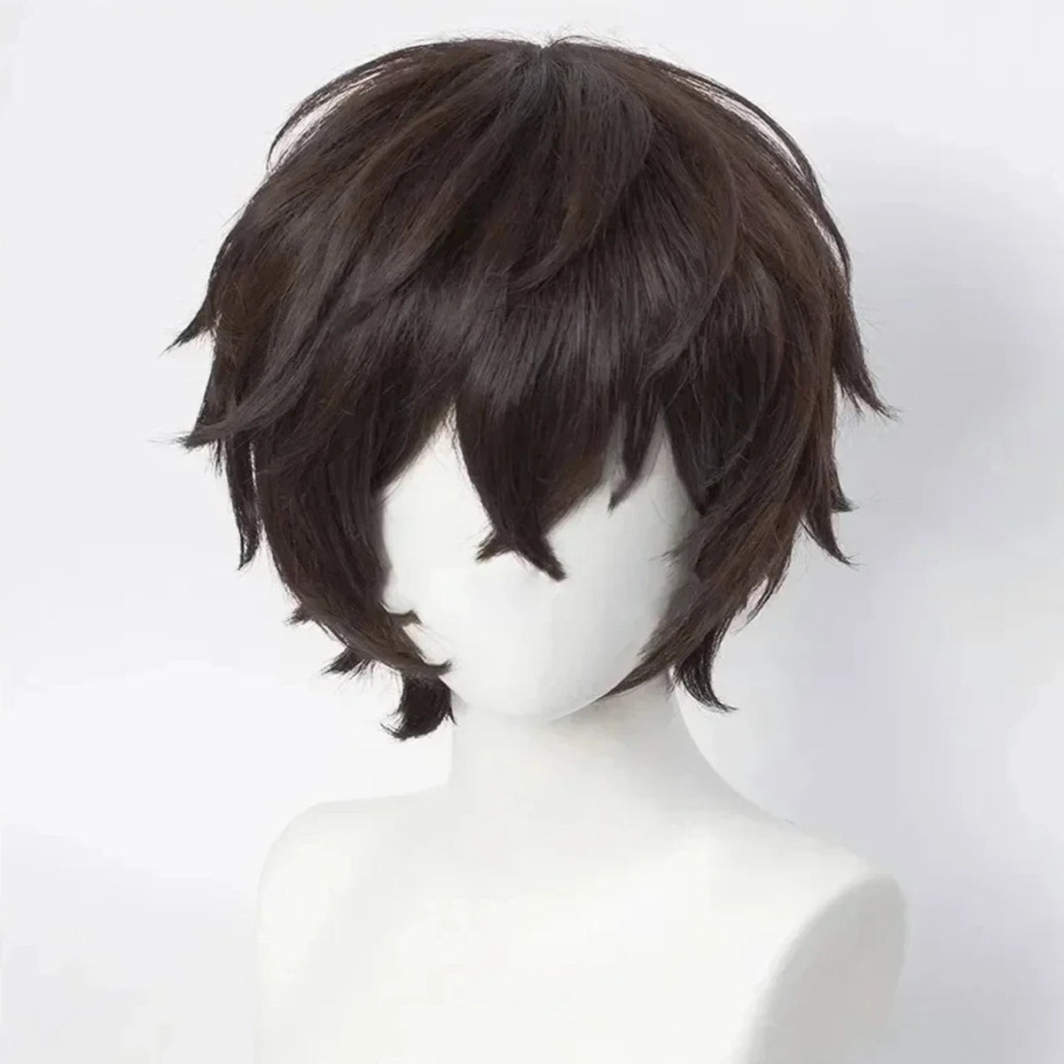High Quality Dazai Osamu Cosplay Wig Anime Bungo Stray Dogs Cosplay Short Brown Heat Resistant Synthetic Hair Wigs Quick Pick Grocers