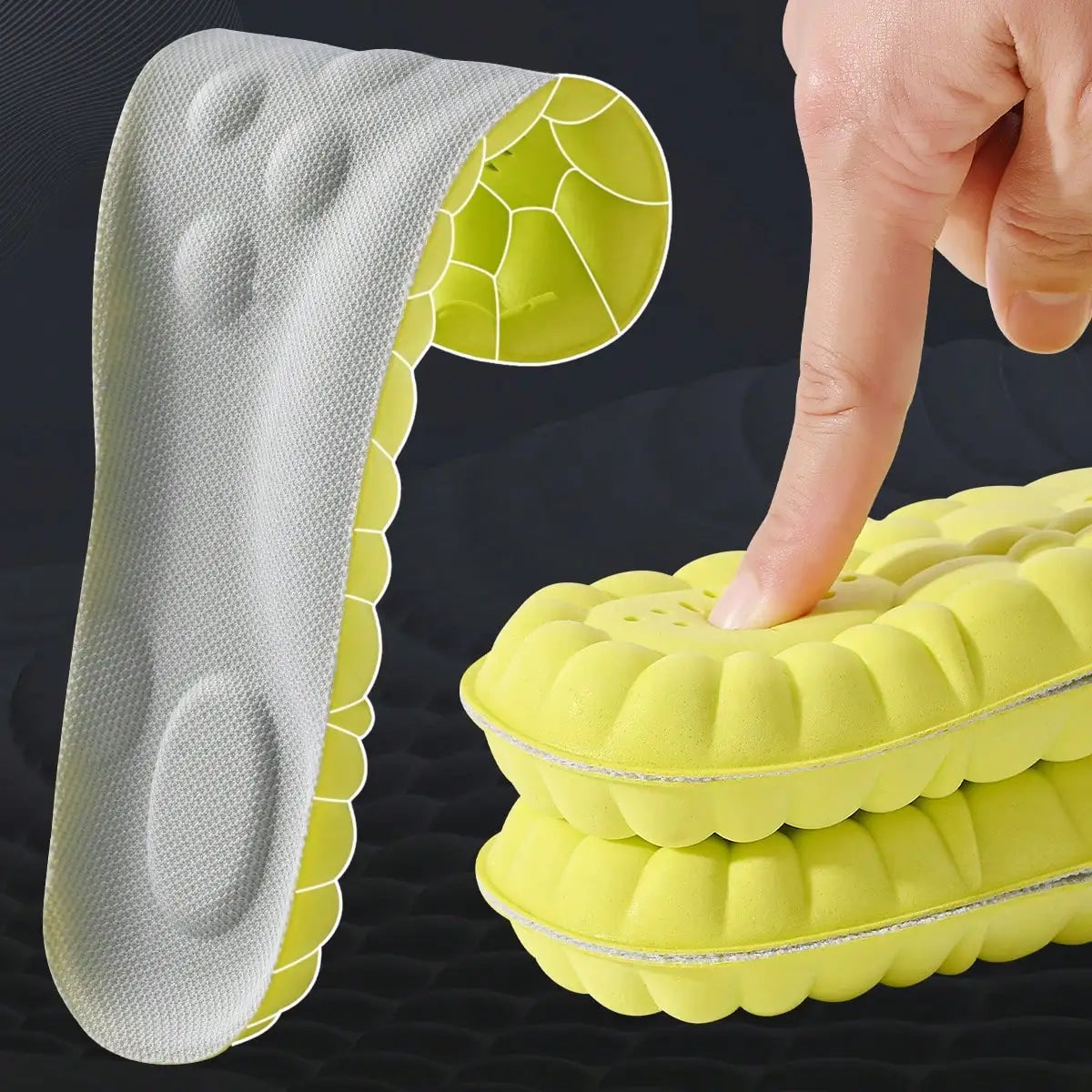 1/2/4pairs Latex Sport Insoles Soft High Elasticity Shoe Pads Orthotic Breathable Shock Absorption Cushion Arch Support Insole Quick Pick Grocers