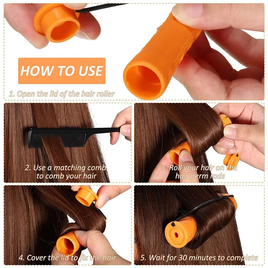 10pcs Hair Cold Roller Heatless Curling Curlers Hair Heatless Curling Rods Magic Hair Curlers Without Heat Wave Curly Perm Rods Quick Pick Grocers