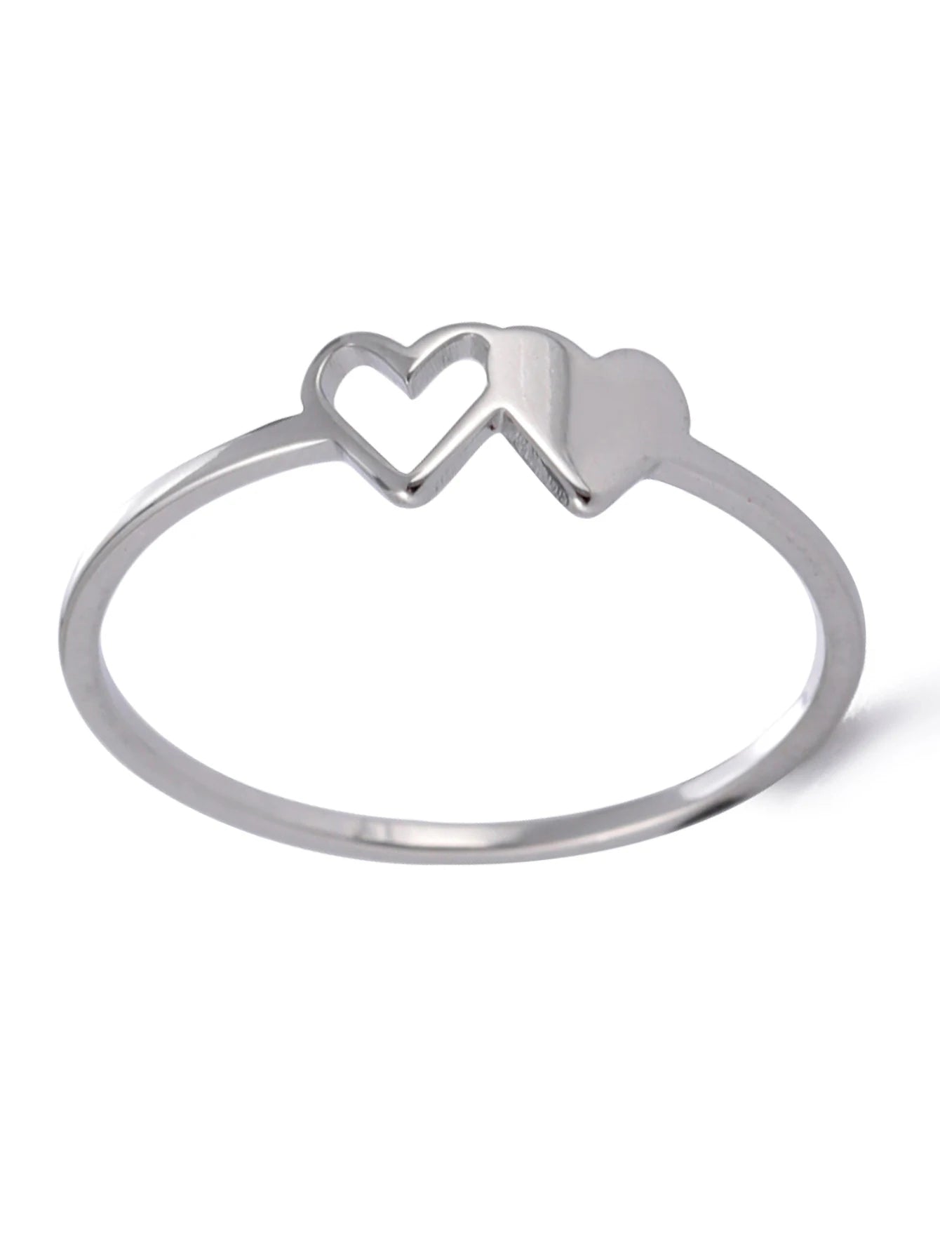 COOLTIME Initial Letter Ring for Women Stainless Steel A-Z Alphabet Double Heart Rings Simple Wedding Cheap Gift For Lover Quick Pick Grocers