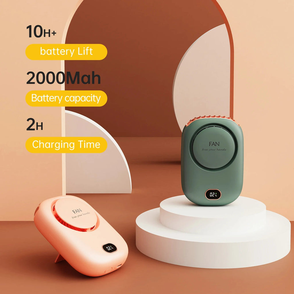 Vissko Portable Hanging Neck Fan Mini Fans with Adjustable Lanyard Bladeless USB Rechargeable Sports Cooling Fan for Kids Travel Quick Pick Grocers