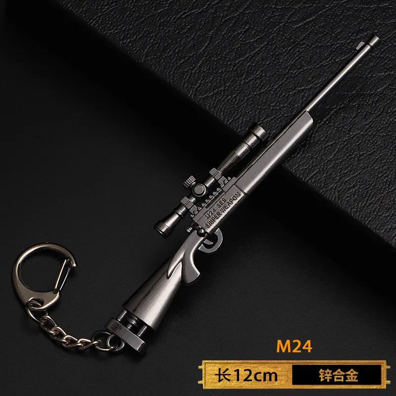 1pc Toy Gun Keychain, Alloy Toy Gun Model Pendant Car Key Chain Car Key Ring Gift For Men Boys Quick Pick Grocers