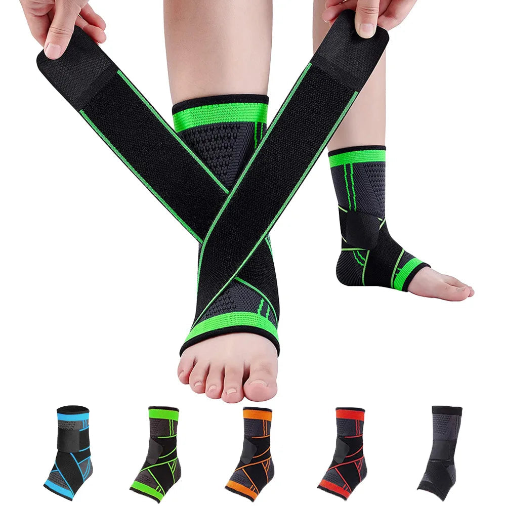 Adjustable Ankle Support Compression Ankle Brace Protector for Running Soccer Basketball Nylon Knitted Gym Bandage Ankle Strap Quick Pick Grocers