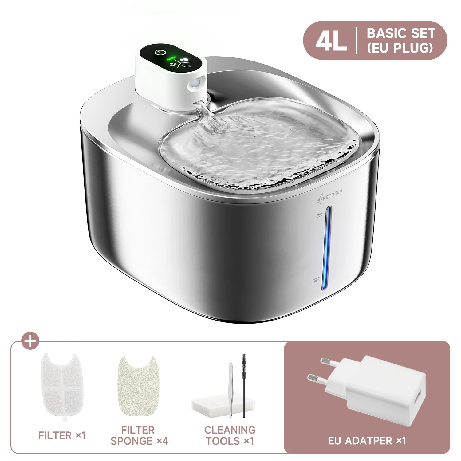APETDOLA 4L Wireless Cat Water Fountain Auto Sensor Drinking Fountain For Cats Dog Drinker Pet Water Dispenser Accessories Quick Pick Grocers
