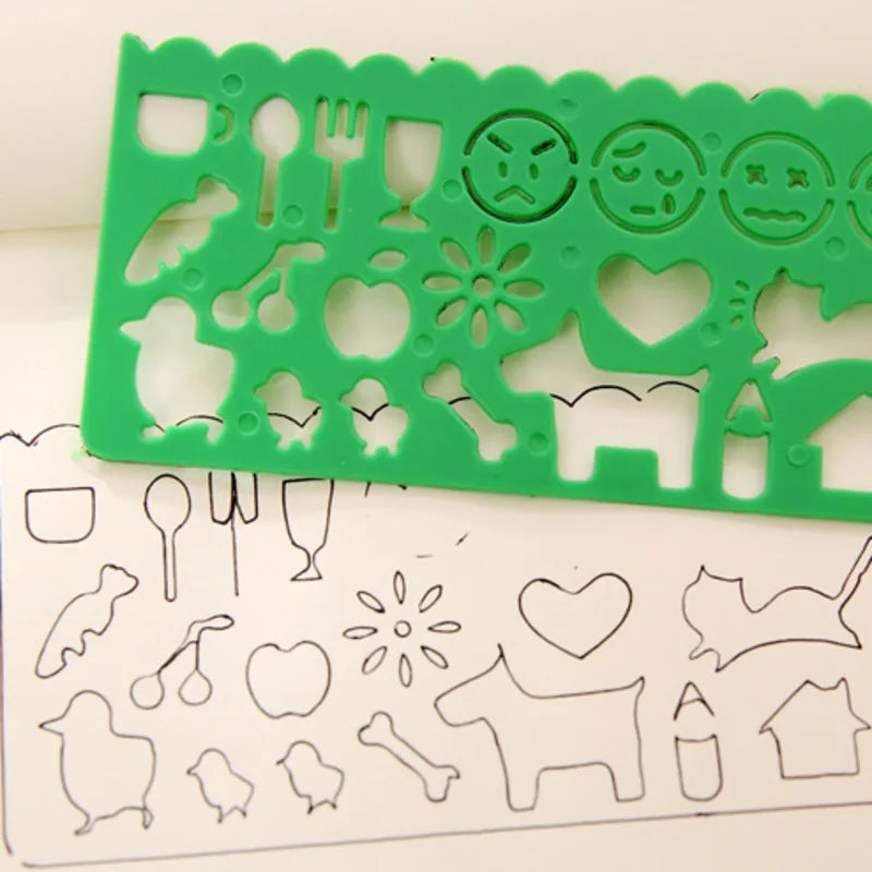 4PCS Kids Drawing Toys Painting Template Board Plastic Ruler Art Craft Juguetes Learning Draw Educational Toys For Children Gift Econic Blanks