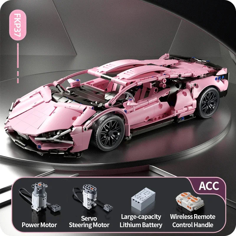 Technical Racing Sport Car 1280PCS Model Building Blocks City Mechanical Speed Vehicle Supercar Brick Puzzle Toys Kid Adult Gift Purest Peak Salt