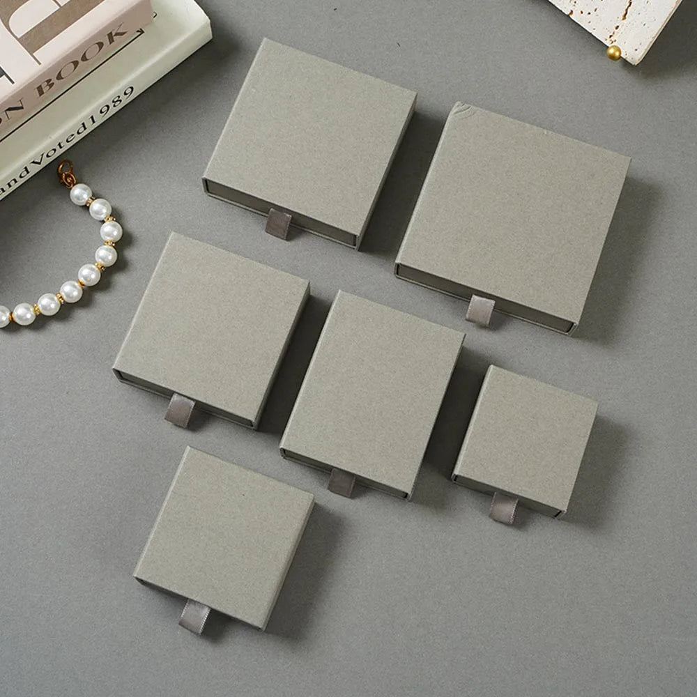 10pcs Paper Jewelry Gift Box For Ring Earrings Pendant Necklace Bracelet Stud Organizer Wedding Favors Jewellery Packaging Sack Purest Peak
