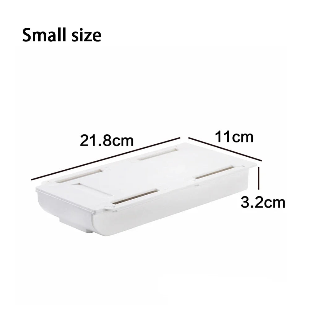 Hidden Storage Box Desk Storage Drawer Self-Adhesive Plastic Table Storage Holder Simple Sundries Cosmetics Stationery Organizer Quick Pick Grocers