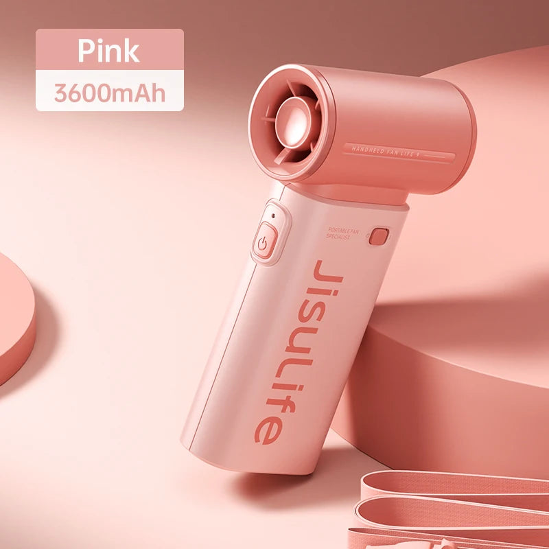 JISULIFE Handheld Turbo Fan,Super Strong Wind,5 Speeds,Long Battery Life,5000mAh,USB Rechargeable,Multipurpose Pocket fan Quick Pick Grocers