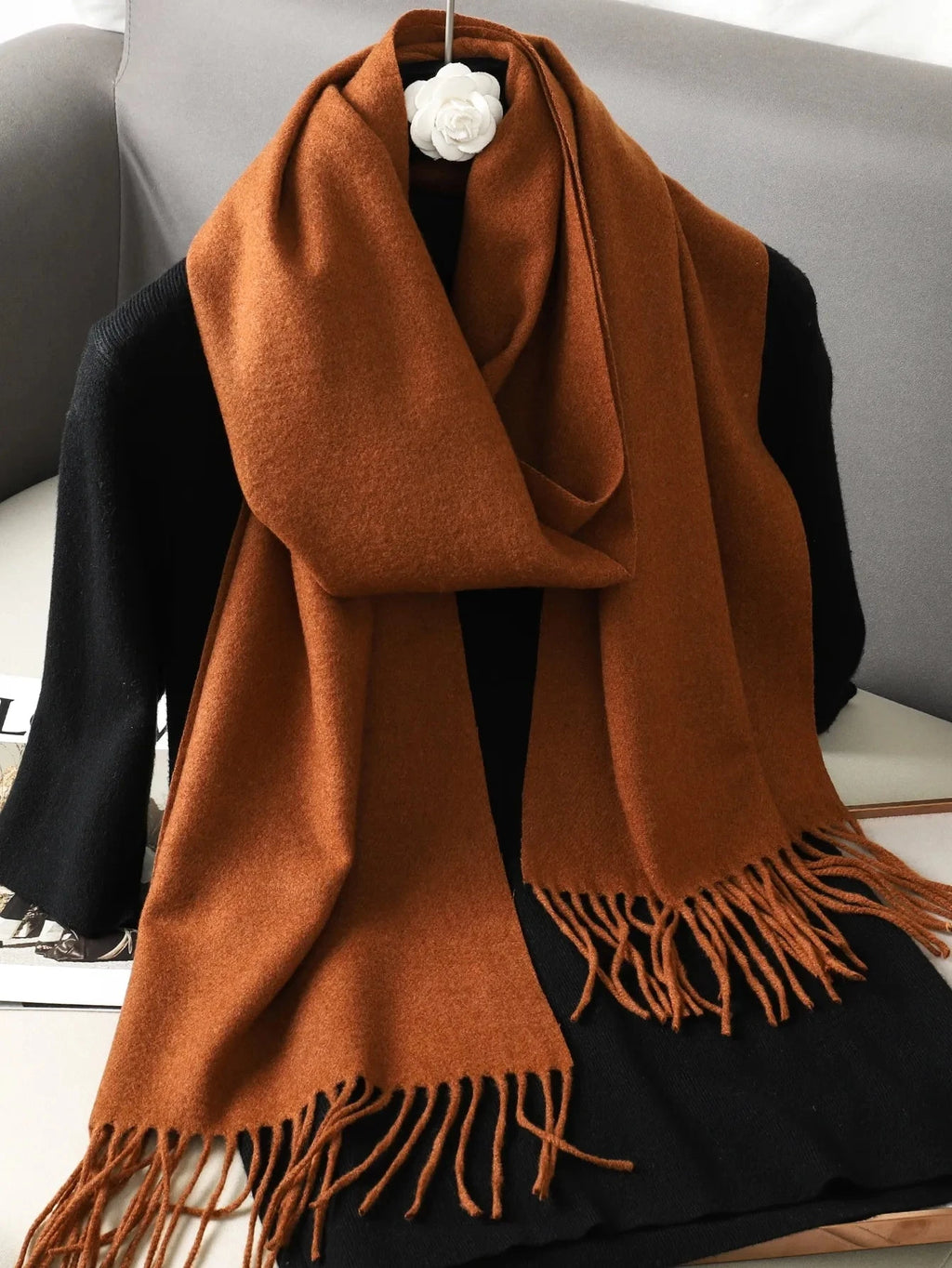 62Color Solid Women Winter Scarf Warm Thicken Cashmere Shawl Outdoor Fashion Luxury Tassels Pashmina Lady Wrap Windproof Scarves Econic Blanks